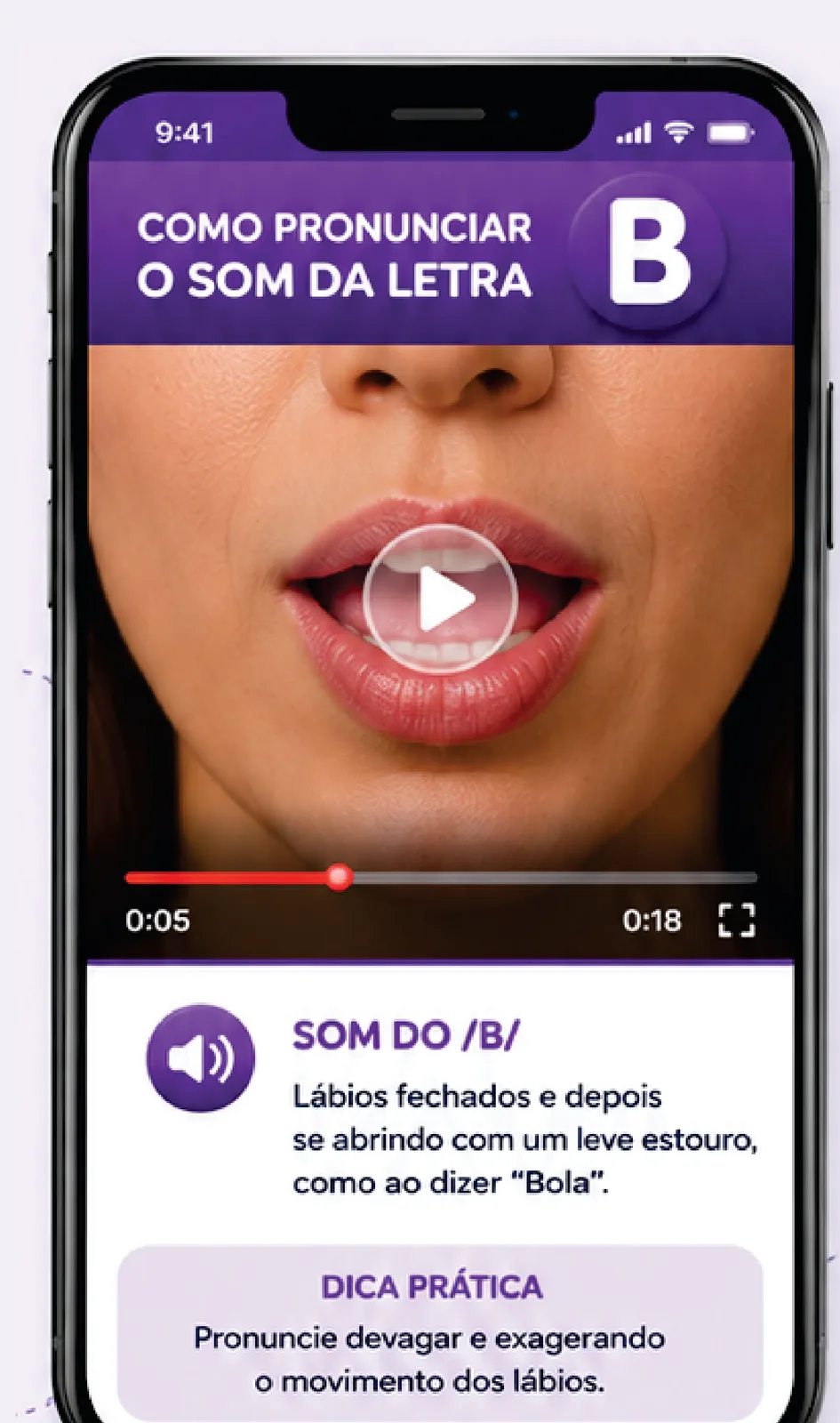 Celular exibindo o vídeo das boquinhas